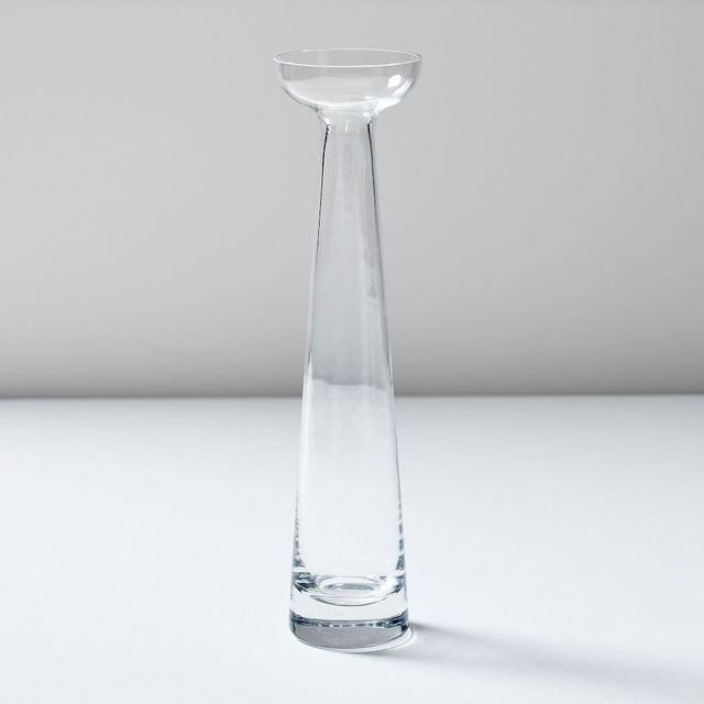 Foundations Taper Candleholder, 12", Clear, Set of 2