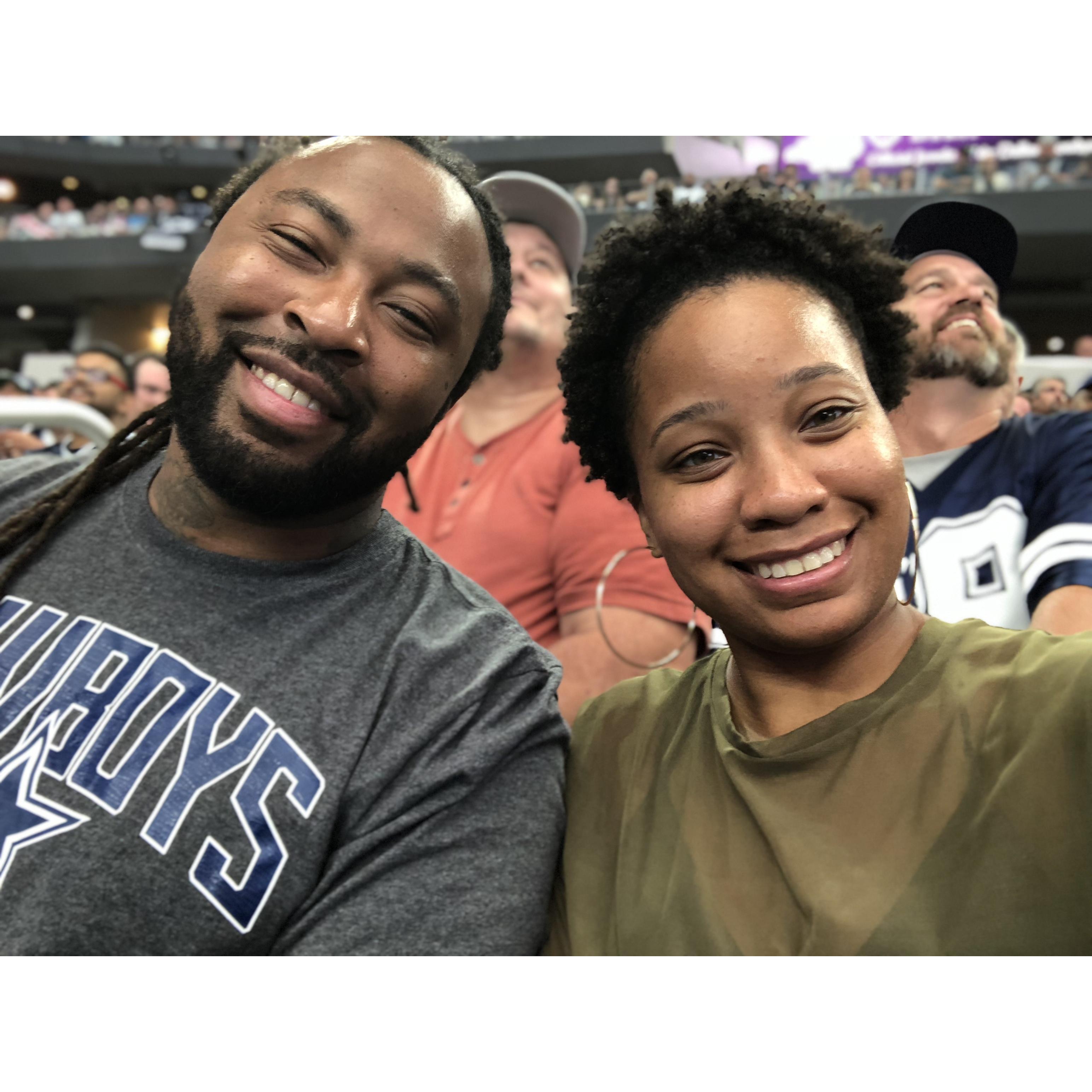 1st Cowboys game at the Cowboys stadium.