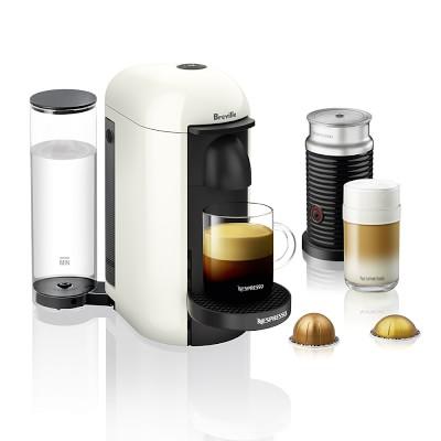 Nespresso VertuoPlus Coffee Maker & Espresso Machine with Aeroccino Milk Frother, White