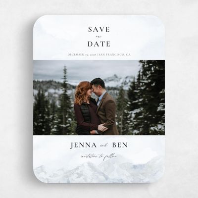 Grey Rounded Wedding Save the Date - Avalon Photo