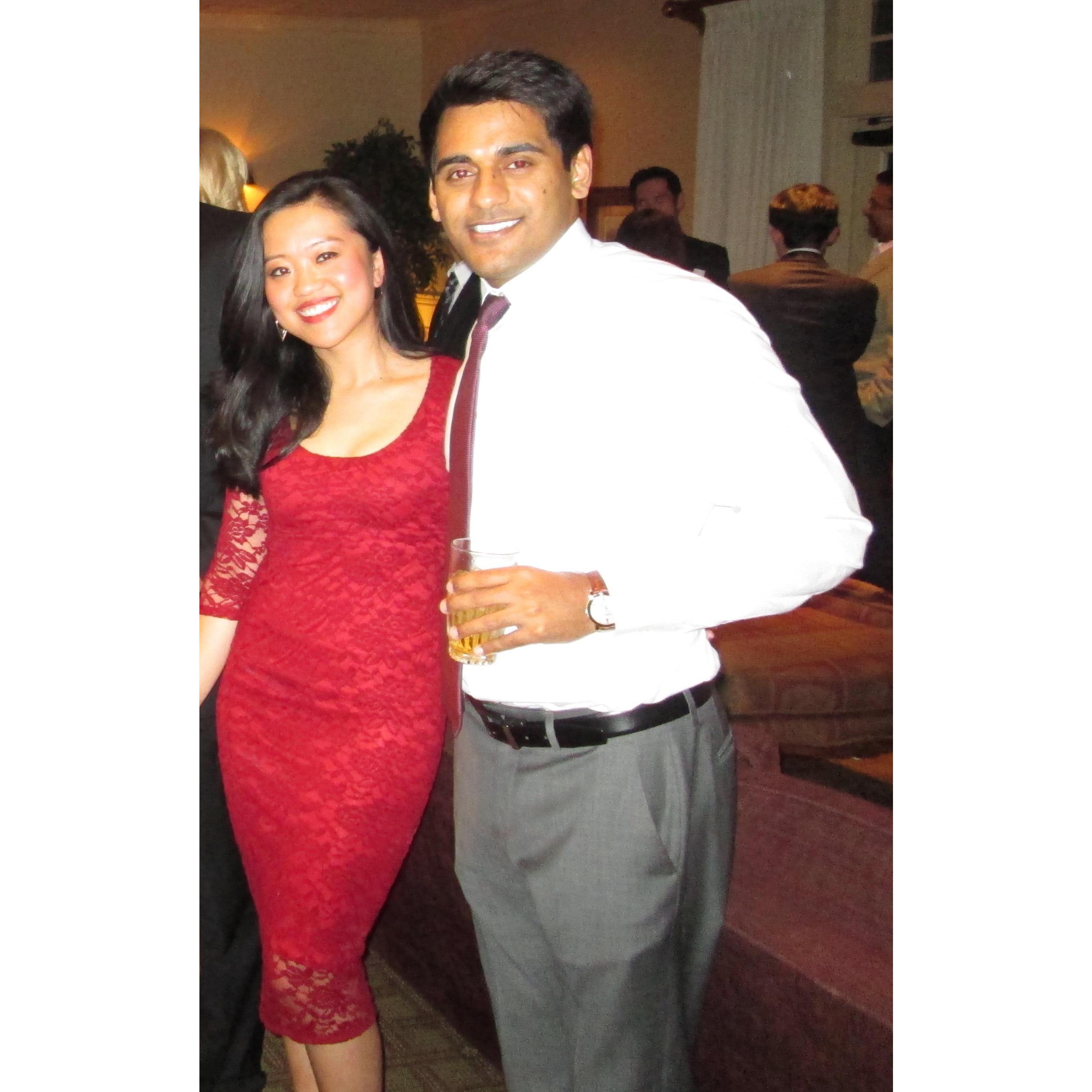 At Sophia's company holiday party