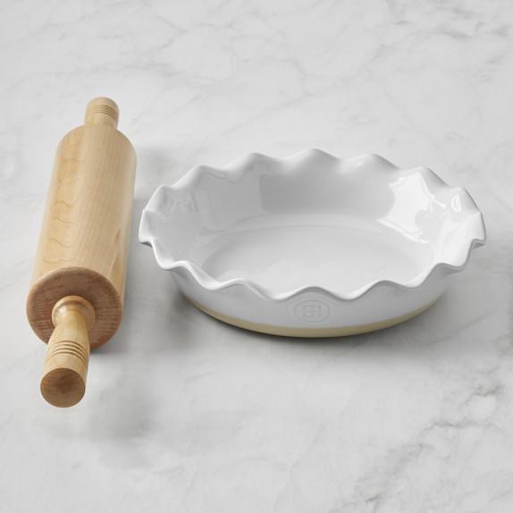 Emile Henry Ruffled Pie Dish & Maple Rolling Pin Set
