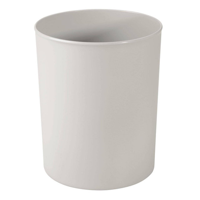 iDESIGN Franklin Plastic Round Wastebasket Gray