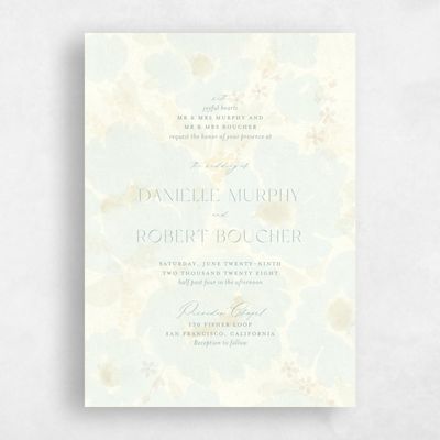 Blue Floral Wedding Invitation - Elidure Portrait
