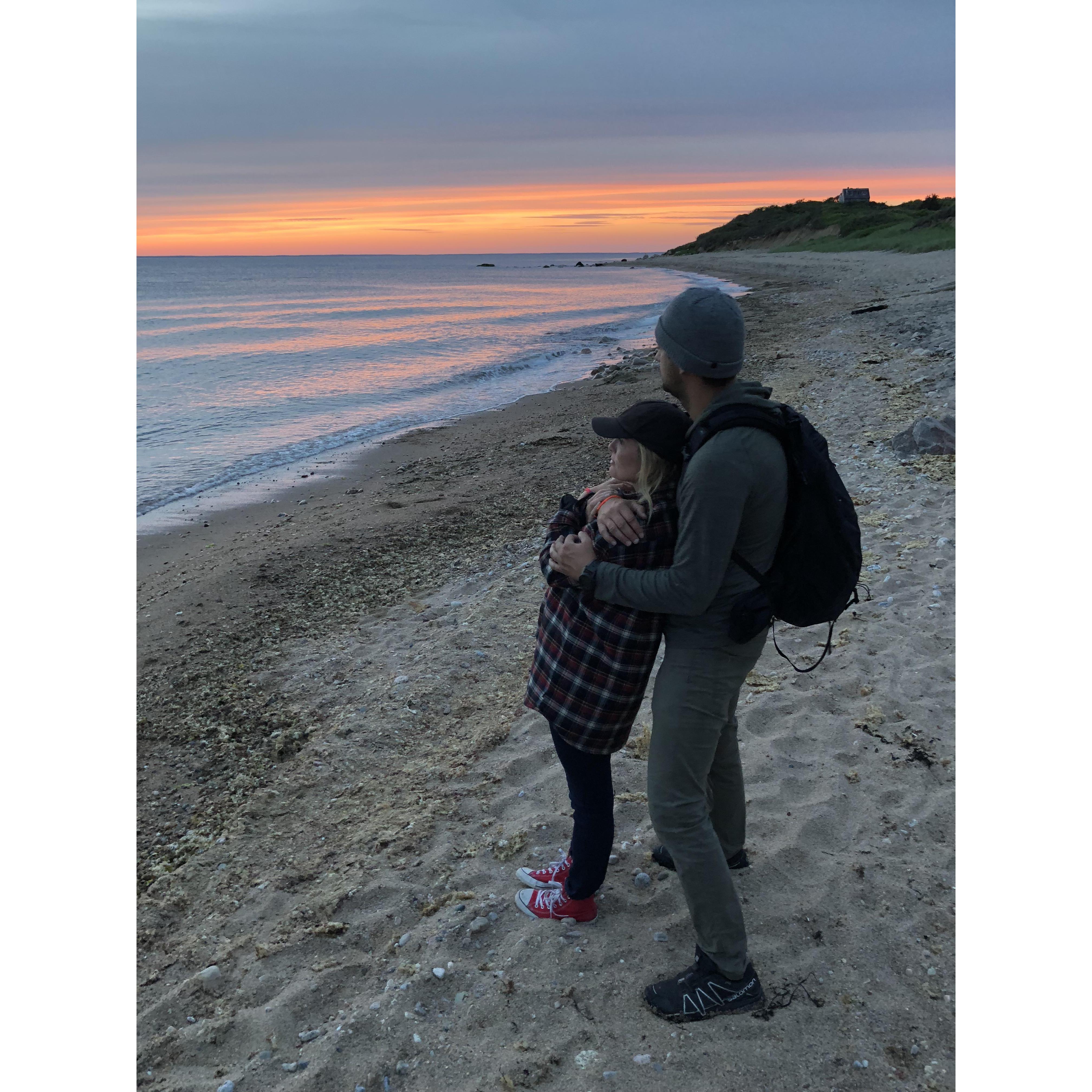 Taking in an offseason sunset at one of our favorite spots on Block Island