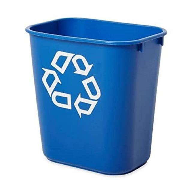 Wastebasket Recycling Medium 28 Qt/7 GAL Deskside Trash/Garbage Container/Bin, for Home/Office/Under Desk, Blue (FG295673BLUE)