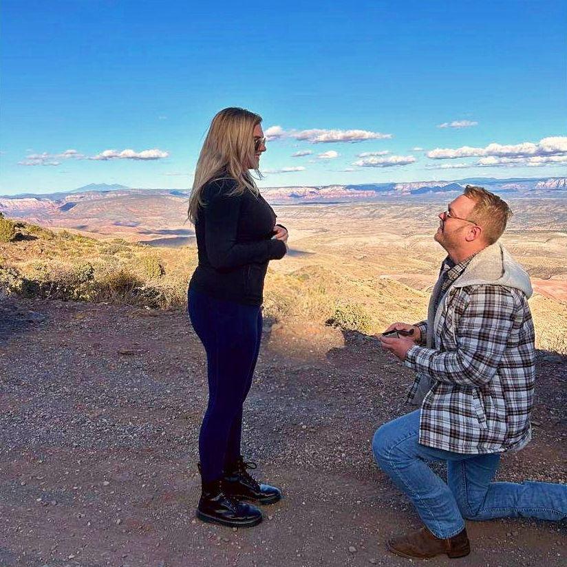 Dillon proposed in the same lookout he asked Julie to be his girlfriend (Jerome, AZ)