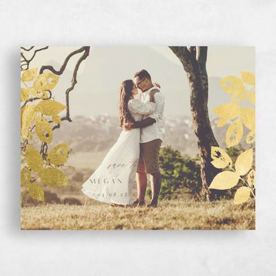 Dark Sage, Green Wedding Save the Date - Jasmine Photo Foil