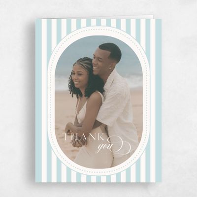 Blue Portrait Wedding Thank You - Plateau Photo