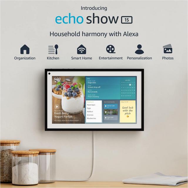 Introducing Echo Show 15, Full HD 15.6" smart display for family organization with Alexa