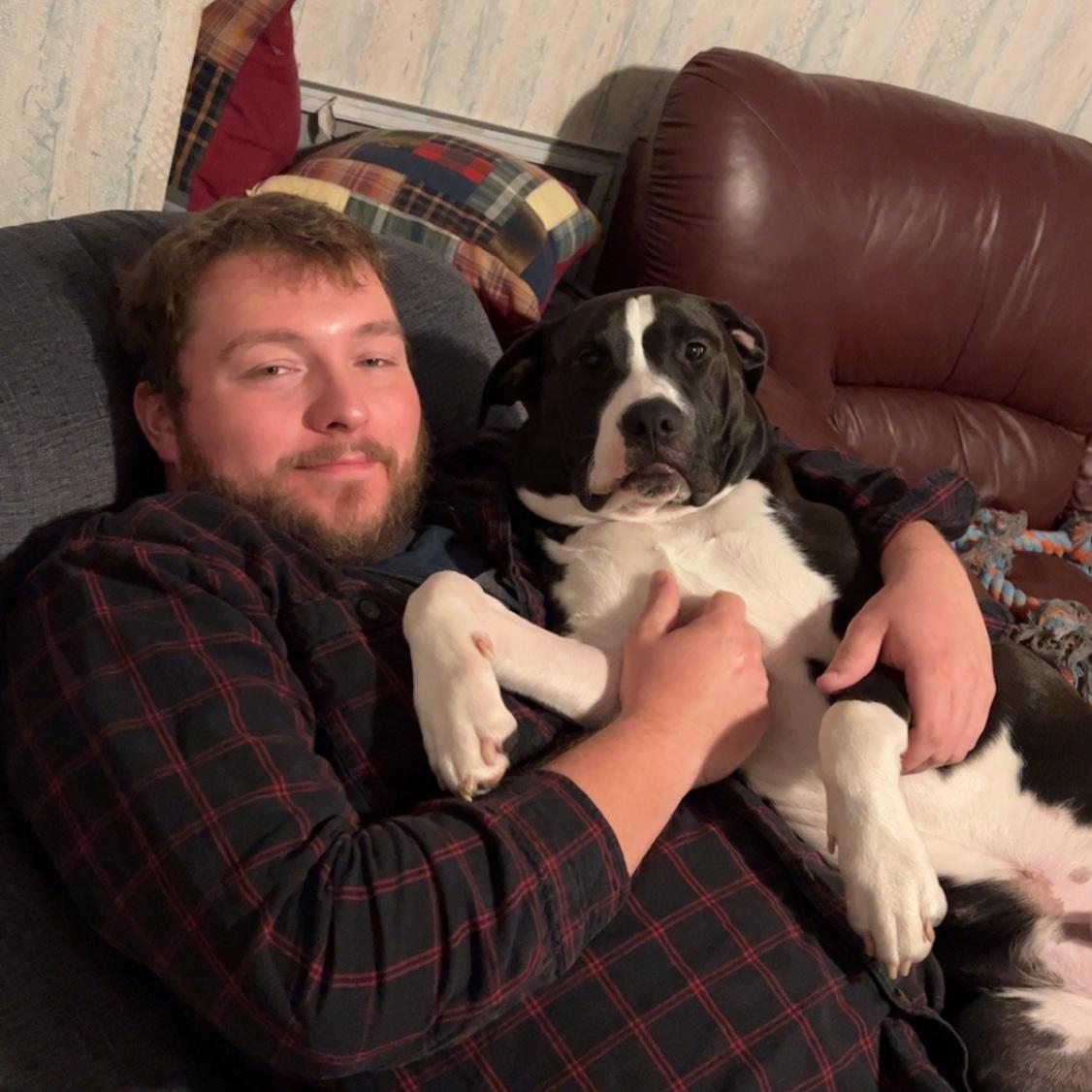 My boys snuggled on the couch.