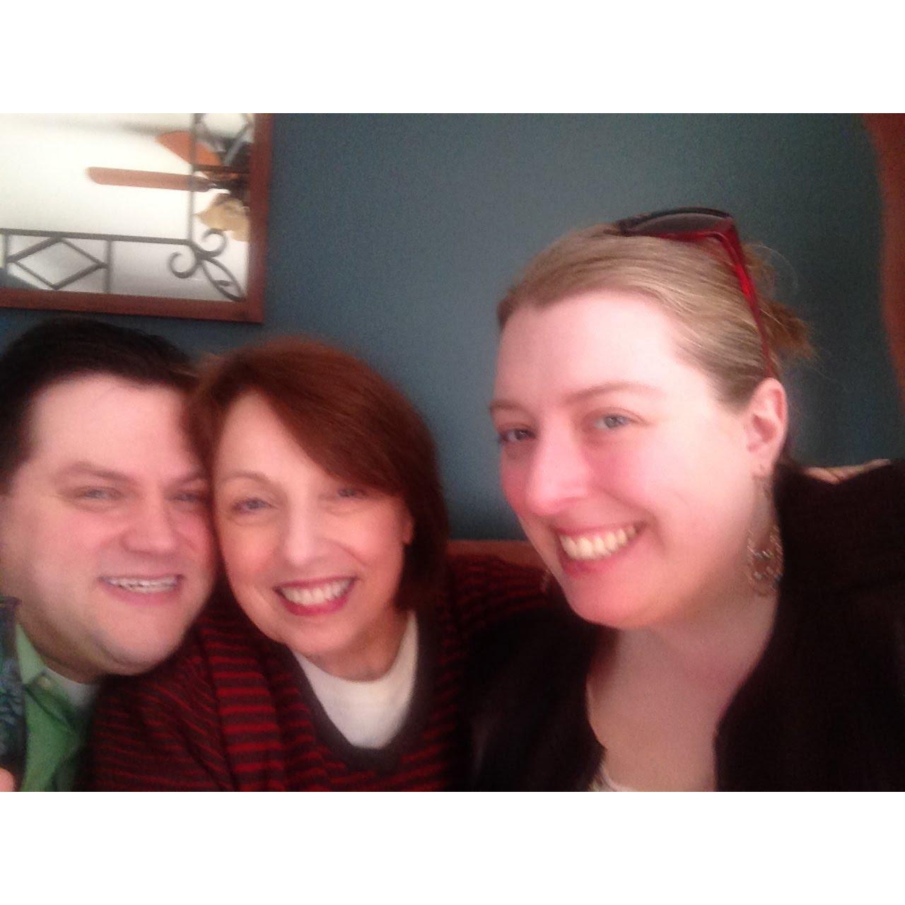 The night of the proposal, with the bride's mom.