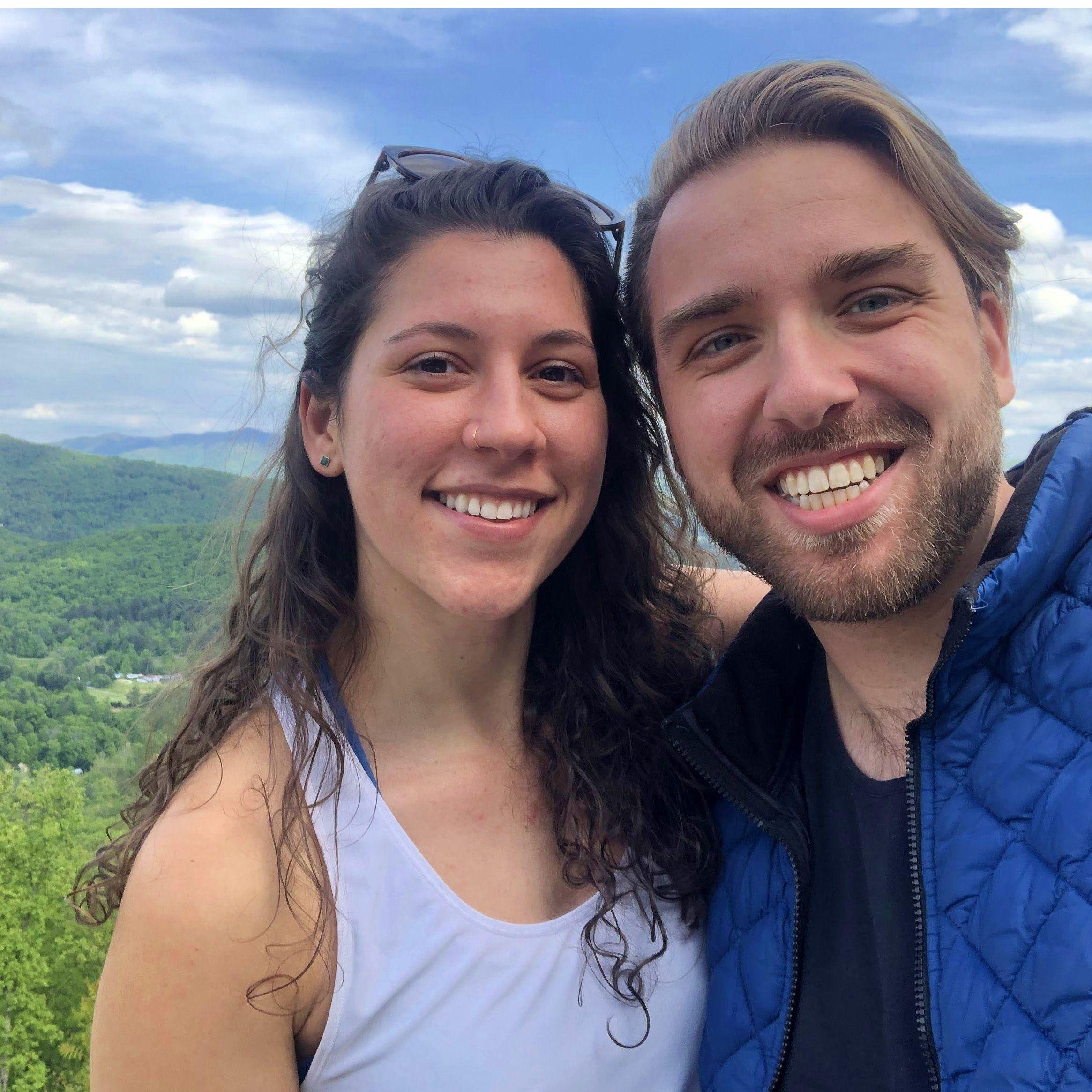 Our first trip together to Asheville in May 2021 after 4 months of dating. We proposed in this same spot 2.5 years later!