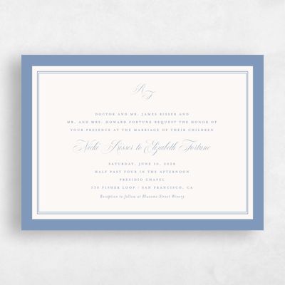 Blue Landscape Wedding Invitation - Topaz Landscape