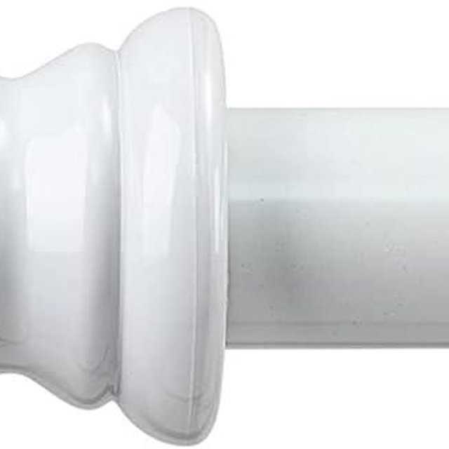 White Curtain Rods for Windows 66 to 120” - 1 Inch Heavy Duty Blackout Curtain Rod Set,Adjustable Farmhouse Drapery Rods with Brackets