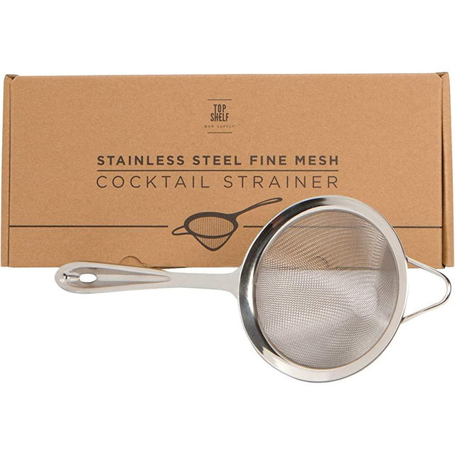 Fine Mesh Cocktail & Tea Strainer: Stainless Steel Conical Strainer by Top Shelf Bar Supply