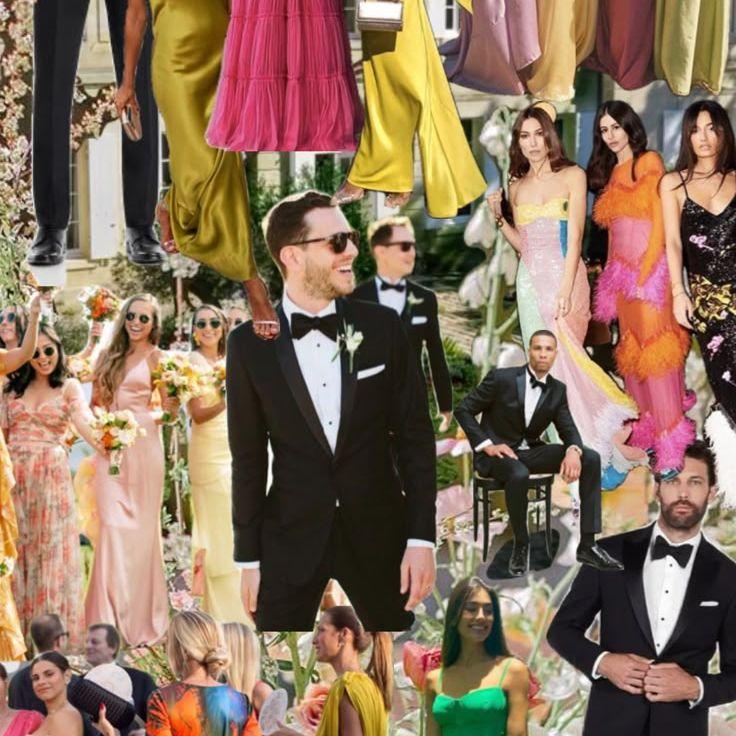 Wedding Attire Inspo: Chic and elevated. Long dresses, sleek silhouettes, and refined formalwear.