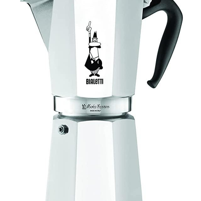 Bialetti - Moka Express: Iconic Stovetop Espresso Maker, Makes Real Italian Coffee, Moka Pot 12 Cups (22 Oz - 670 Ml), Aluminium, Silver