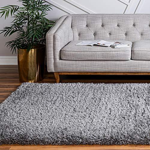 Infinity Collection Solid Shag Area Rug by Rugs.com – Smoke 8' x 10' High-Pile Plush Shag Rug Perfect for Living Rooms, Bedrooms, Dining Rooms and More