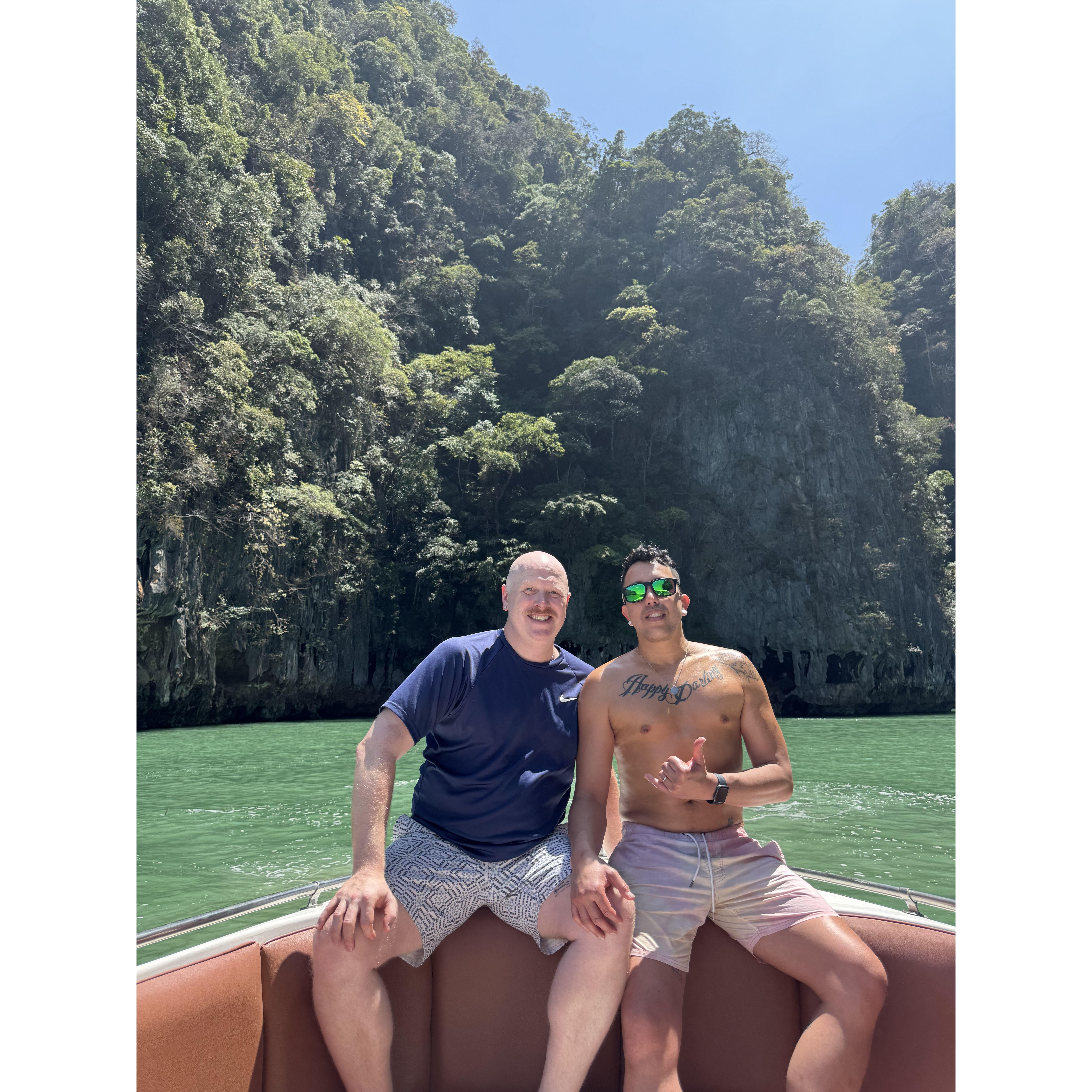 While on our first cruise in Thailand.