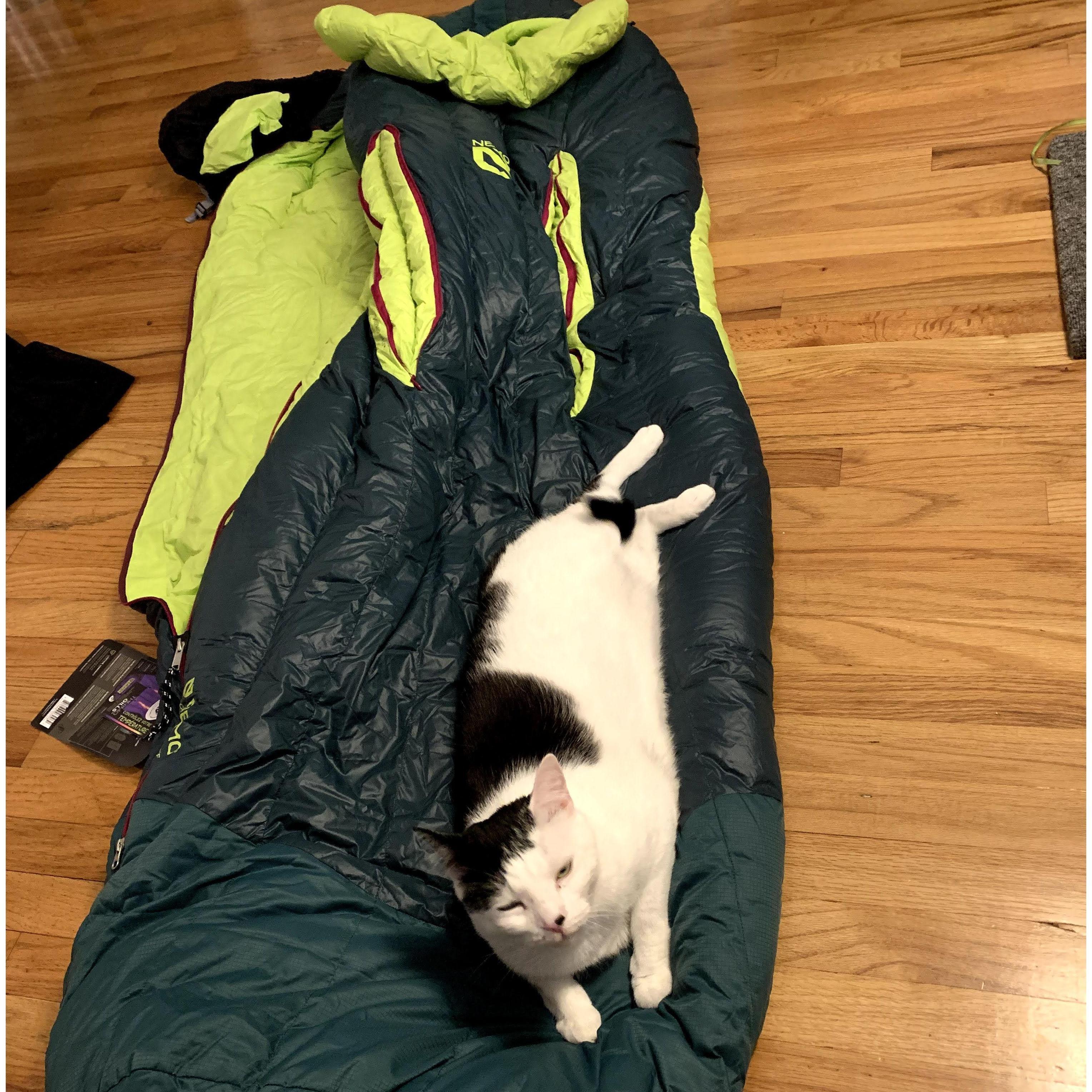 She loves the feel of sleeping bags but not the idea of sleeping in them out in the wilderness.