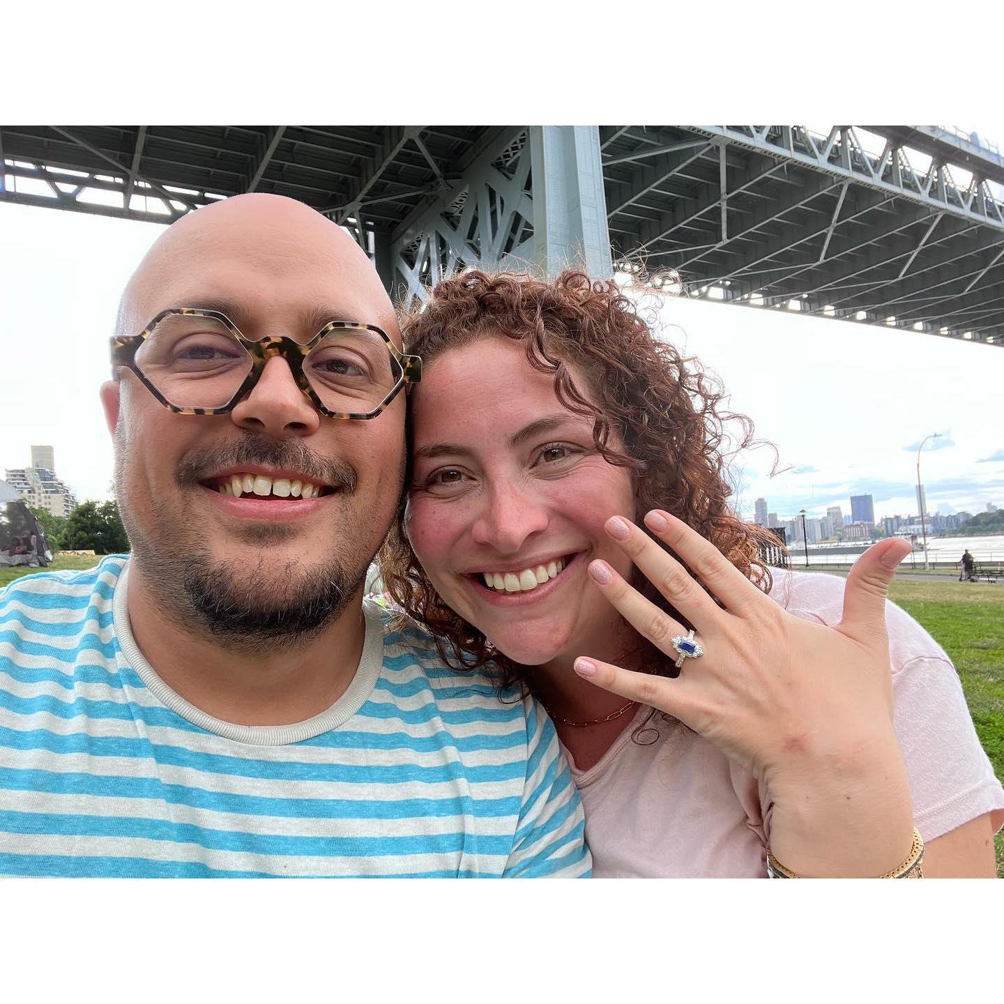 that time we got engaged in Astoria Park, NY