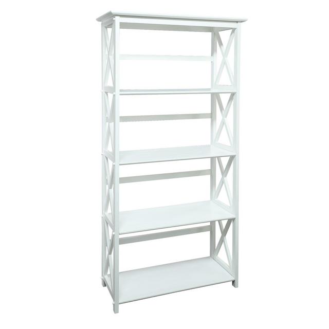 Casual Home Montego Bookcase, 5-Shelf, White