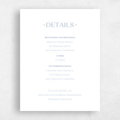 Dusty Blue Wedding Enclosure - Bayway Letterpress