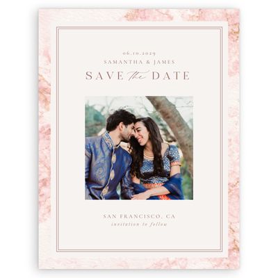 Blush, Pink Wedding Digital Save the Date - Carrara Photo