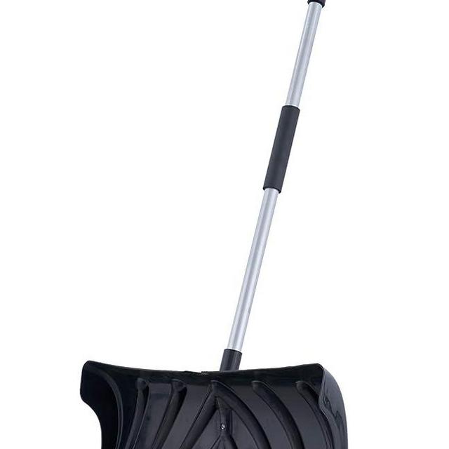 Superio Plastic Snow Shovel Wide Snow Shovel for Driveway Heavy Duty Snow Shovel Snow Removal Snow Pusher Shovel with Metal Handle (Black Pusher)