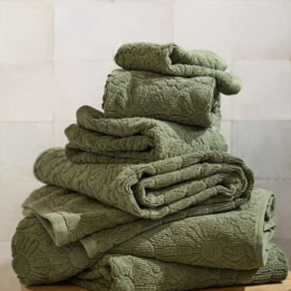Olive, Bath Towel- Benni 100% Portuguese Cotton Sculpted Towel Collection