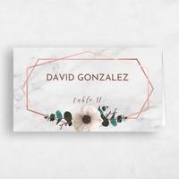 Red Wedding Place Card - Camellia