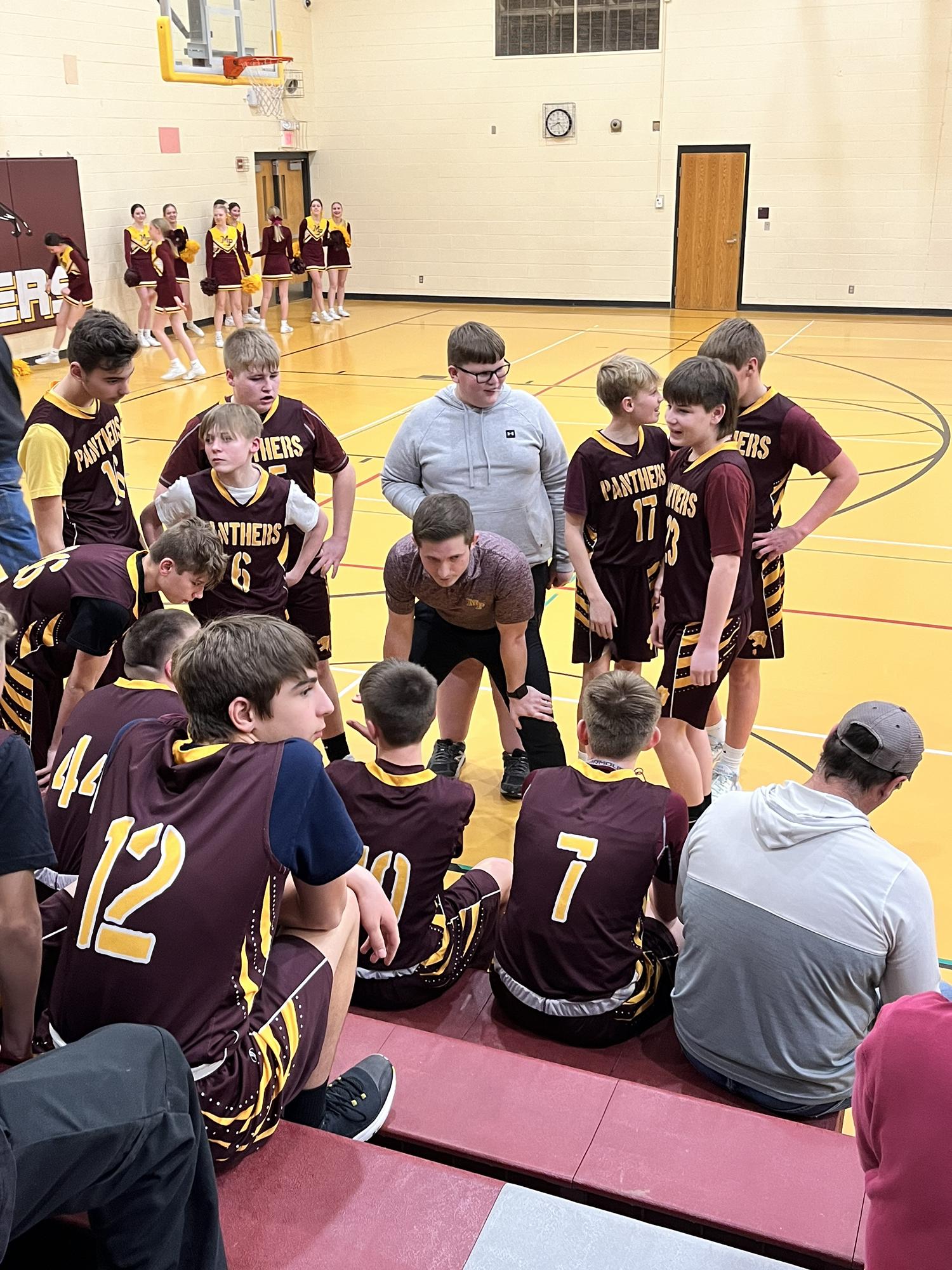 Gretchen and her parents went to Mt. Pleasant to watch Zach coach his 8th grade boys basketball team!