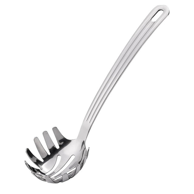 HIFIND Stainless Steel 9.06 inch Spaghetti Server Spoon with Teeth - Pasta Fork Pasta Server Noodle Spoon Heavy Duty Cooking Utensils Classic Dishwasher Safe
