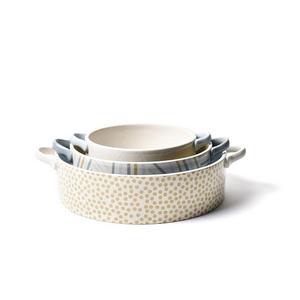 Neutral Nouveau Round Casseroles Set of 3