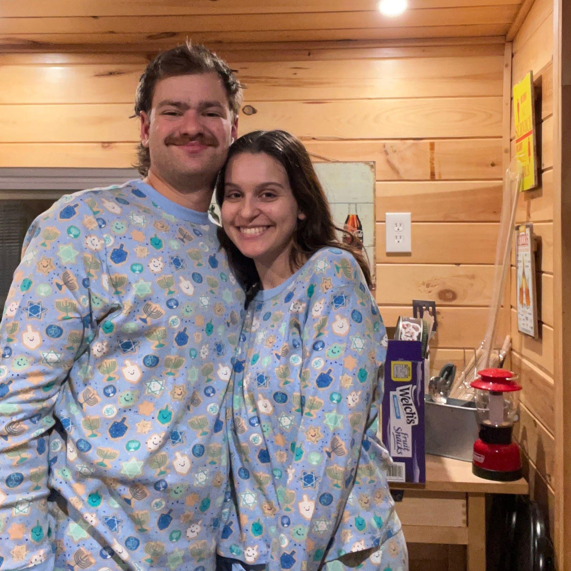 celebrating 4 years together in our matching pjs / catskills / december 2024