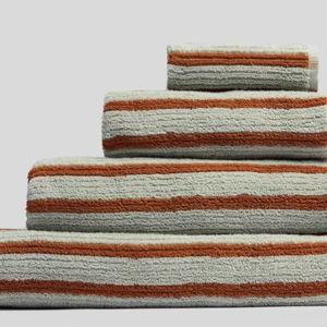 Organic Resort Stripe Bath Towel (Sage with Russet)