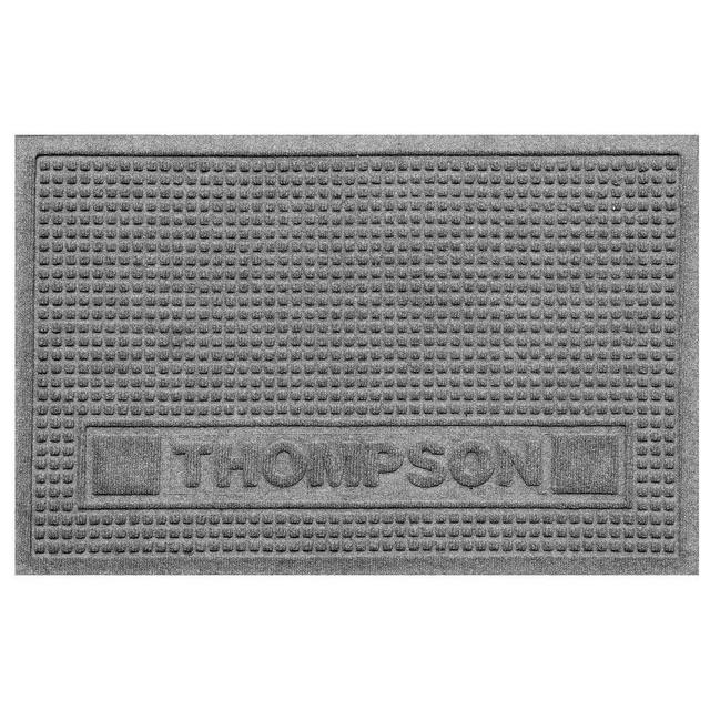Personalized Squares Pet Mat, Gray