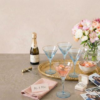 Rainbow Martini Glass, Set of 4