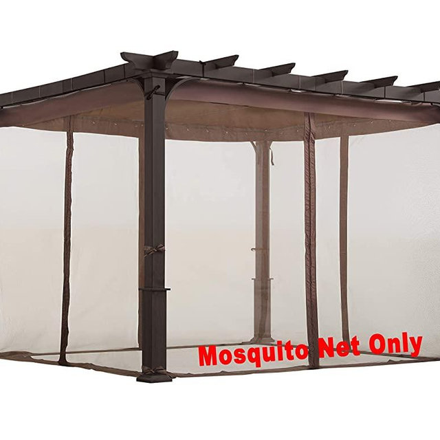 ALISUN Replacement Mosquito Net for Flat-Roof Pergola - Mesh Bug Net Only (10 ft. x 10 ft, Brown)