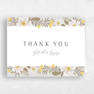 Sage Mist, Yellow Wedding Thank You - Camrose Landscape