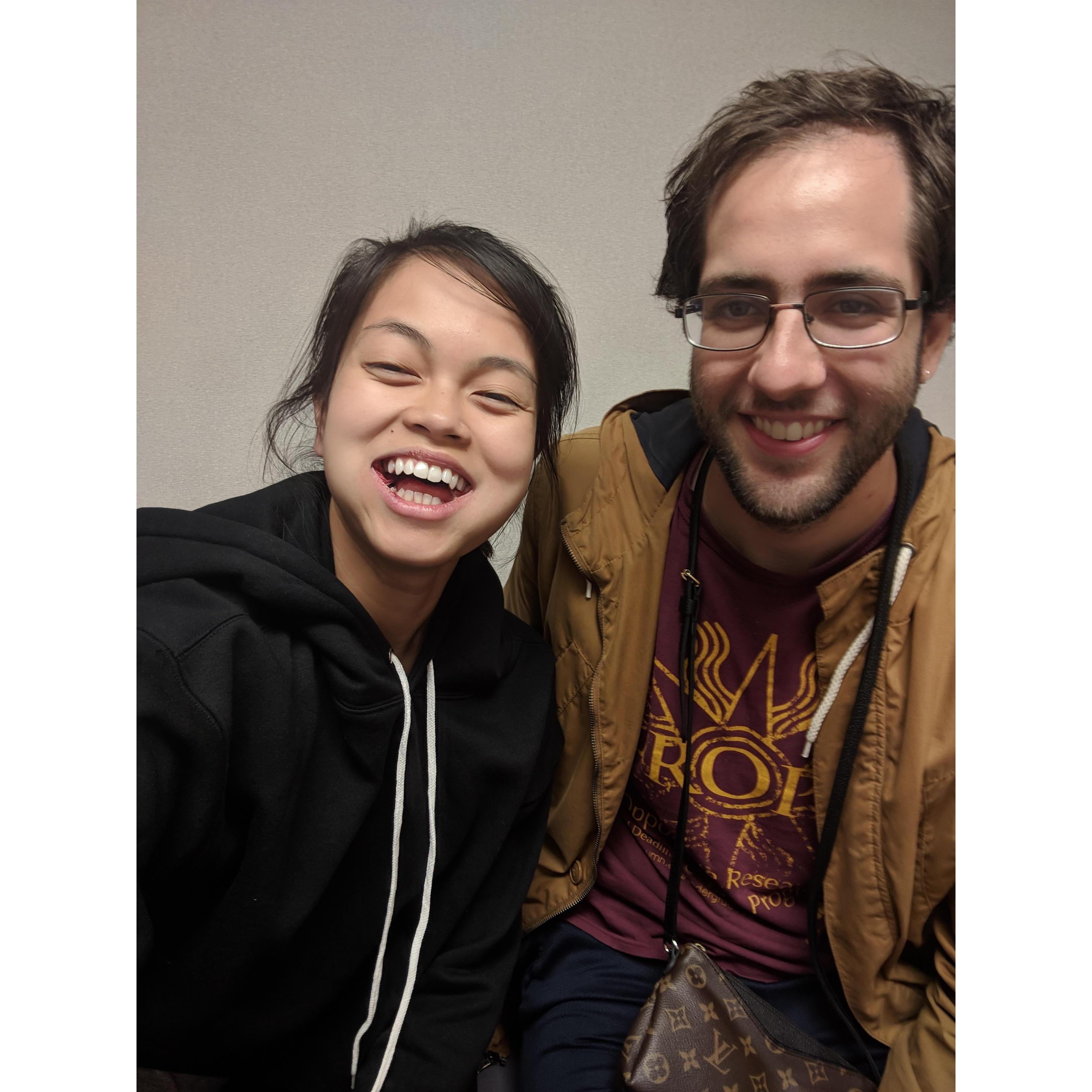 tobias supporting isabel through a rough wisdom teeth procedure, 2018