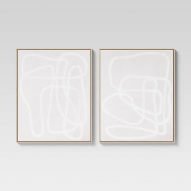 (Set of 2) 24 x 30 Line Drawing Wall Canvases Gray/White - Threshold™