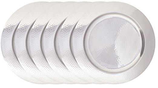 Old Dutch Hammered Charger Plate, 13-Inch, Stainless Steel, Set of 6