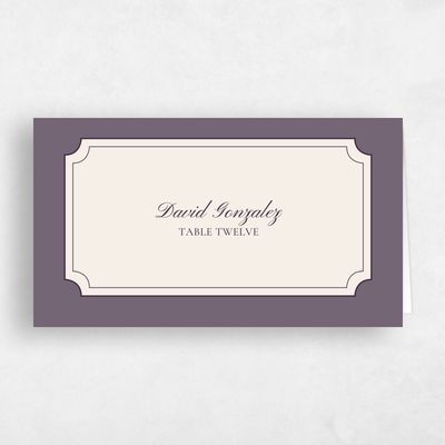 Purple Wedding Place Card - Malta