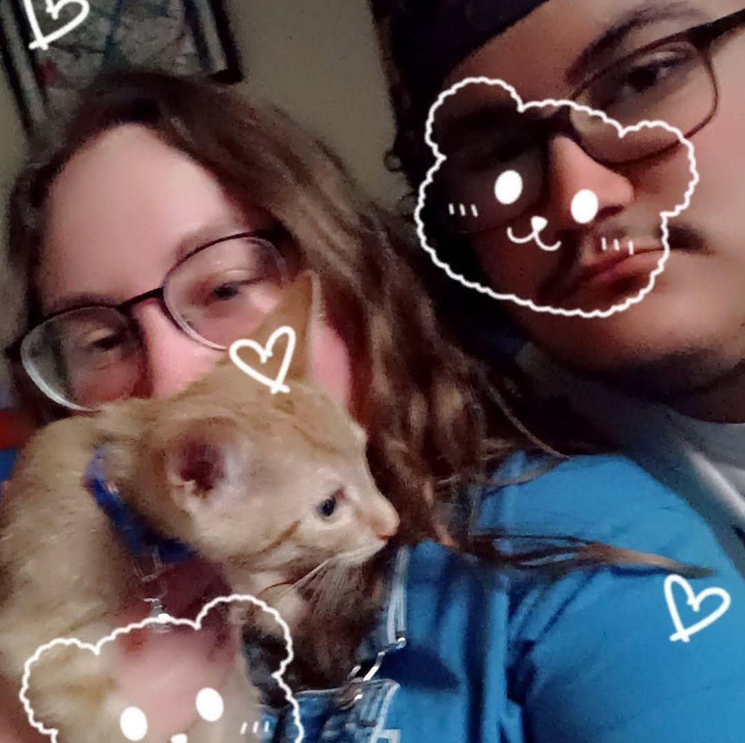 Family photo with Benito our kitty right after adoption!