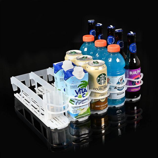 Display Technologies, Fridge-Plus Pusher Glide - 1 Pack Home Refrigerator/Mini Fridge Bar Fridge Bottle Can Organizer