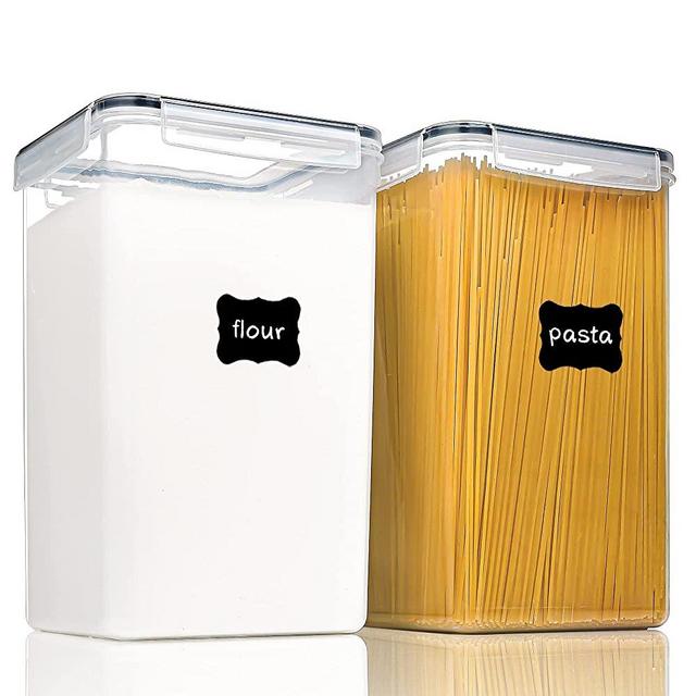 Large Food Storage Containers with Lids Airtight 6.5L /219.79fl oz, for Flour, Sugar, Baking Supply and Dry Food Storage, PantryStar 2PCS BPA Free Plastic Canisters for Kitchen Pantry Organization