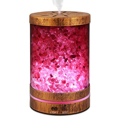 Sheoolor Essential Oil Diffuser Humidifier, 120ml Bronze Himalayan Salt Lamp Diffuser with 7 Color Lights, Ultrasonic Aromatherapy Diffuser Waterless Auto-Off & Reduce Noise Design for Baby Room