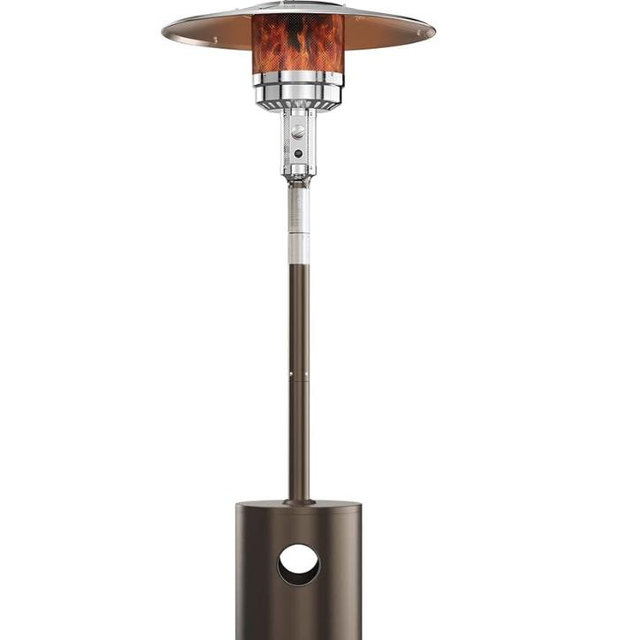 EAST OAK 55,000 BTU Propane Patio Heater with Round Table & Stainless Steel Burner, Outdoor Heater with Wheels, Ideal For Large Patios, Gardens, Outdoor Events, and Commercial Use, Bronze